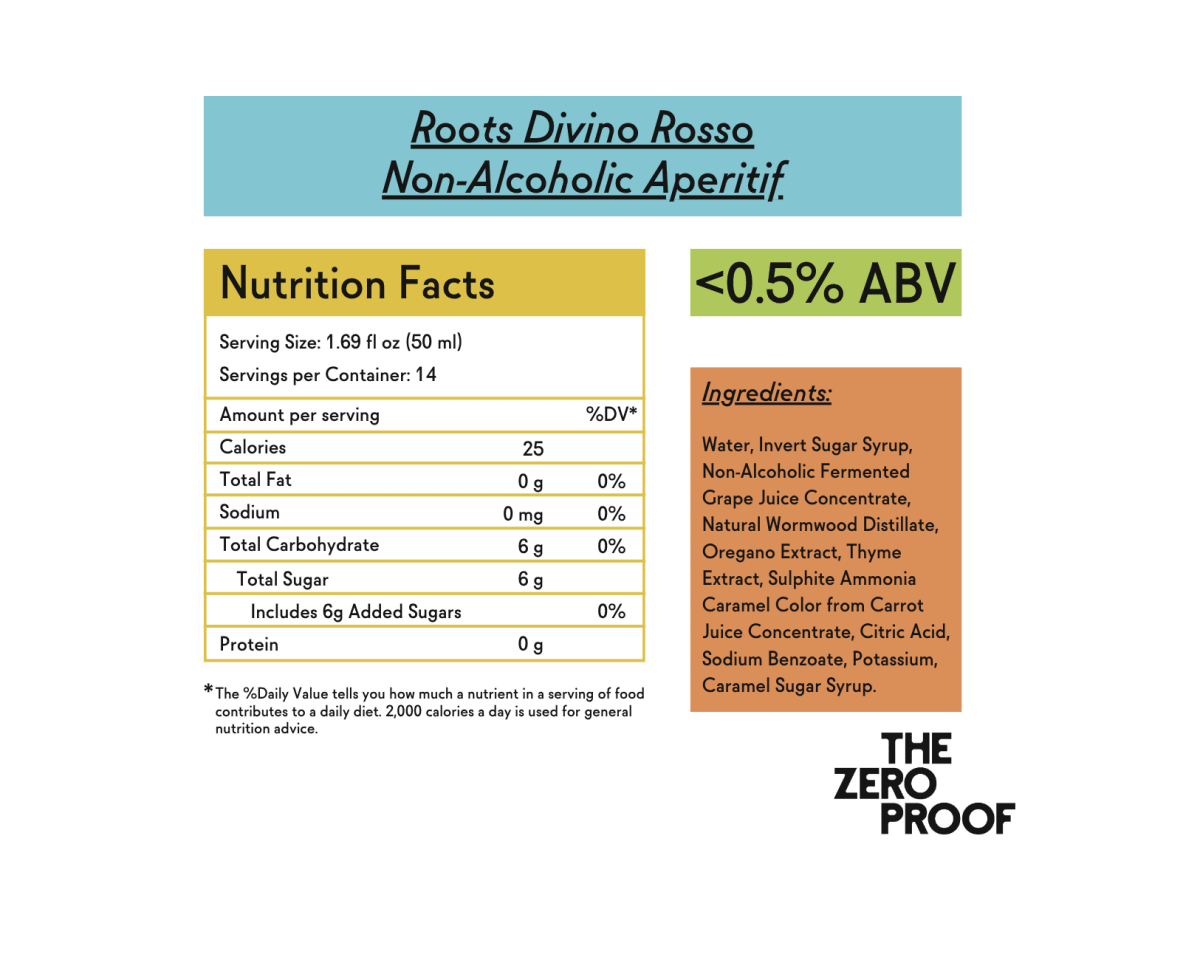 Roots Divino Rosso Non - Alcoholic Aperitif - The Zero Proof