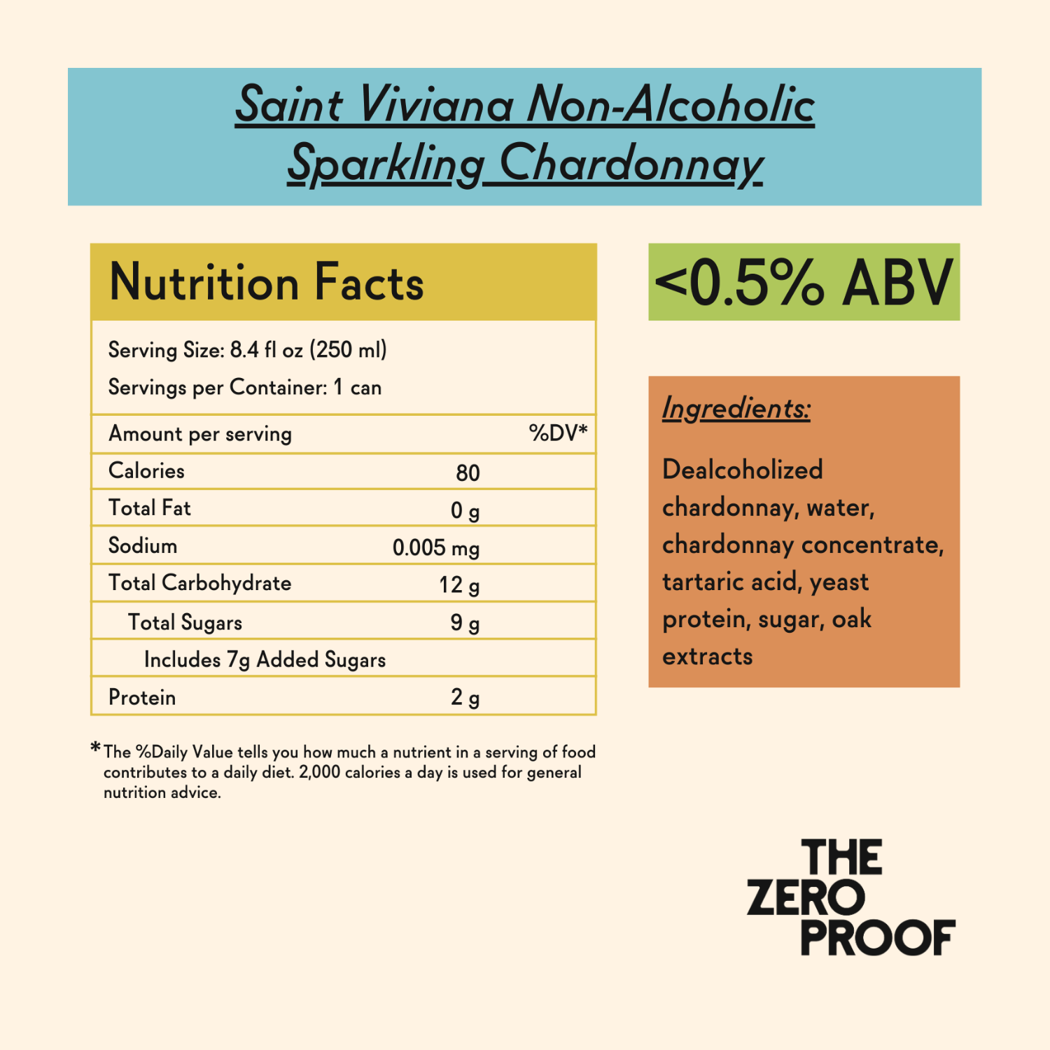 Saint Viviana Non - Alcoholic Sparkling Chardonnay - The Zero Proof