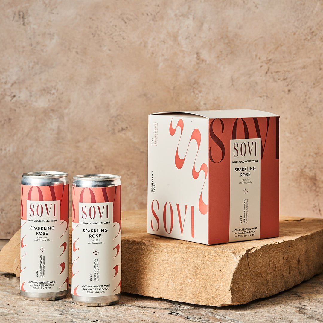 Sovi Non - Alcoholic Sparkling Rosé (4 - Pack) - The Zero Proof