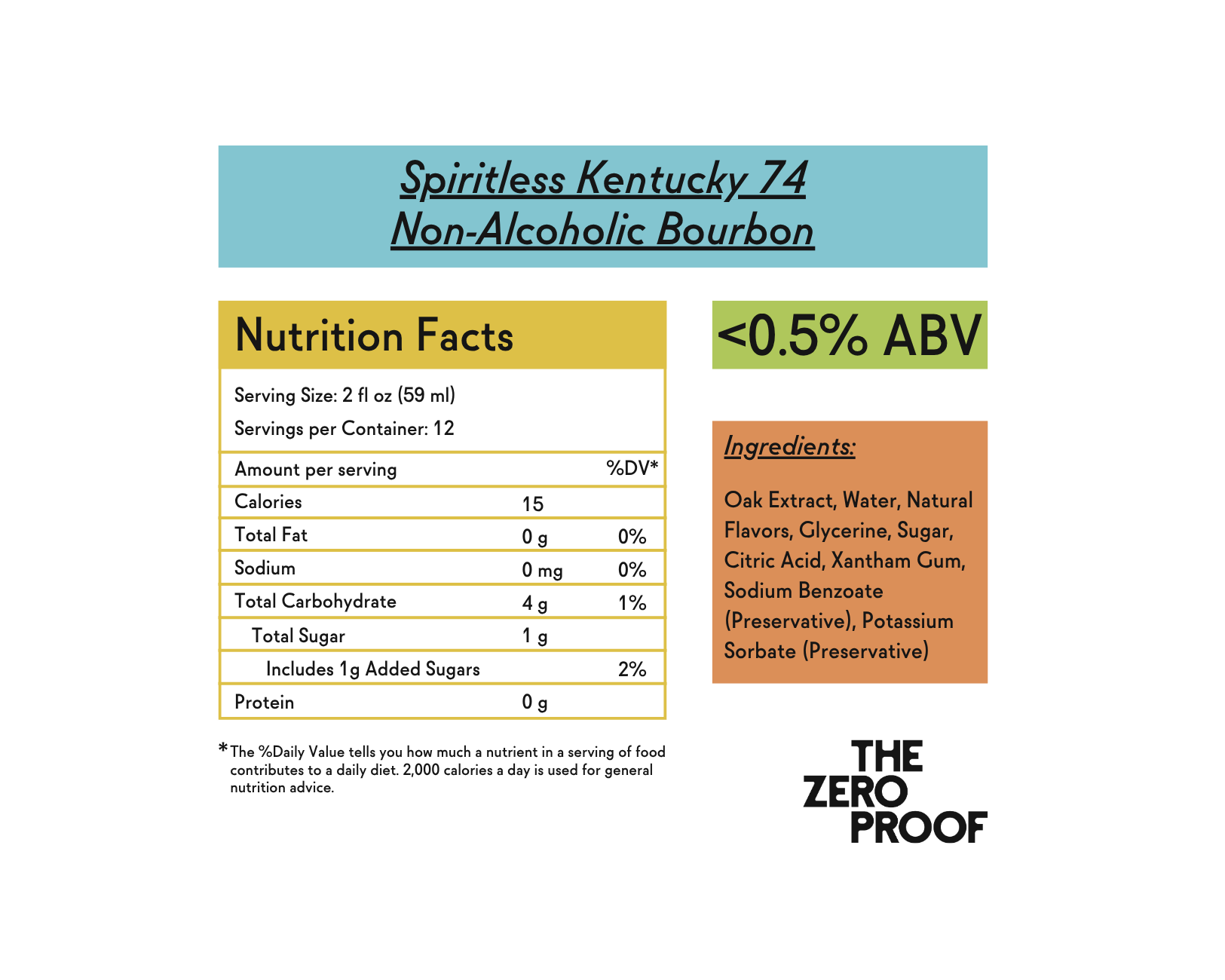 Spiritless Kentucky 74 Non - Alcoholic Bourbon - The Zero Proof