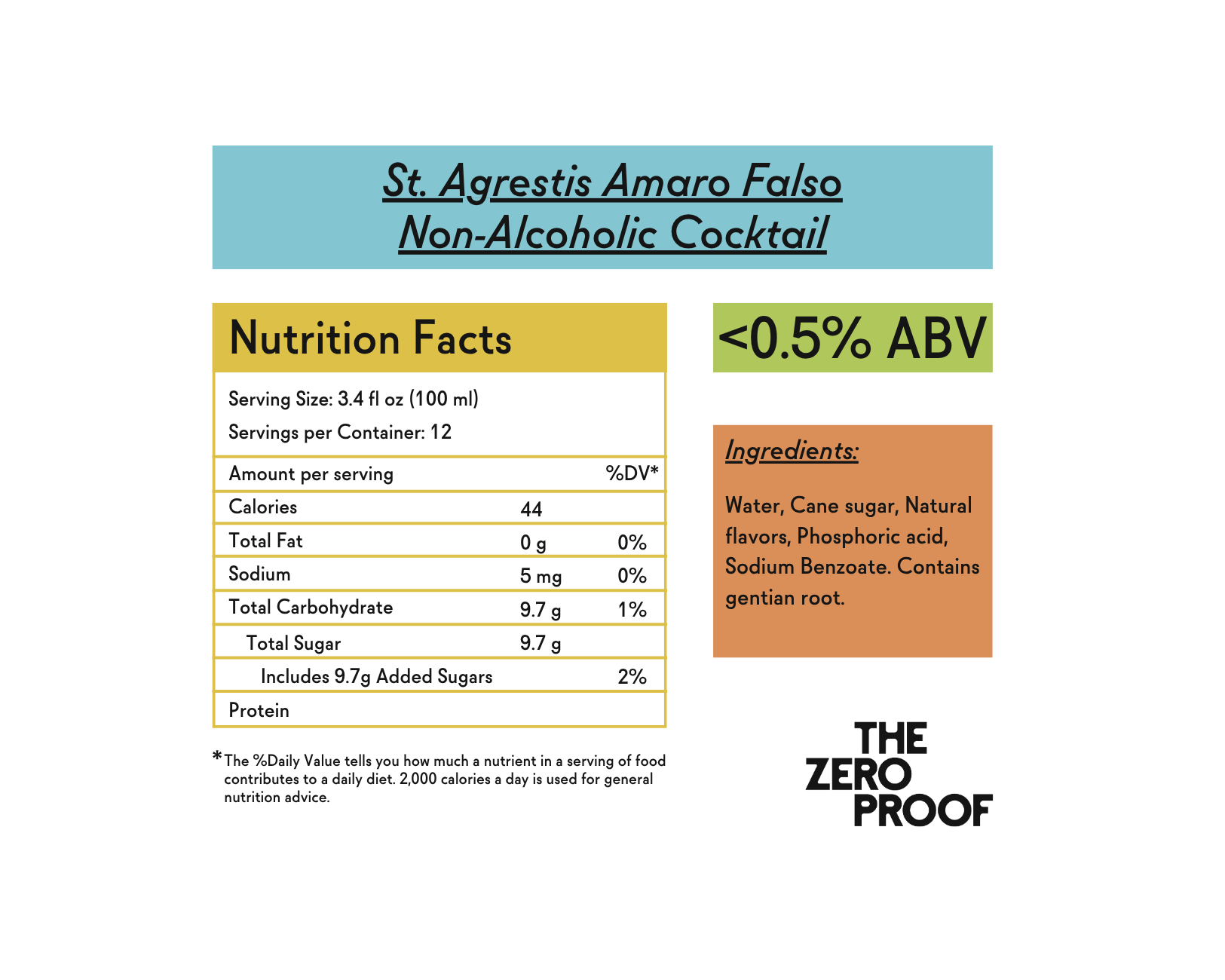 St. Agrestis Amaro Falso Non - Alcoholic Cocktail - The Zero Proof
