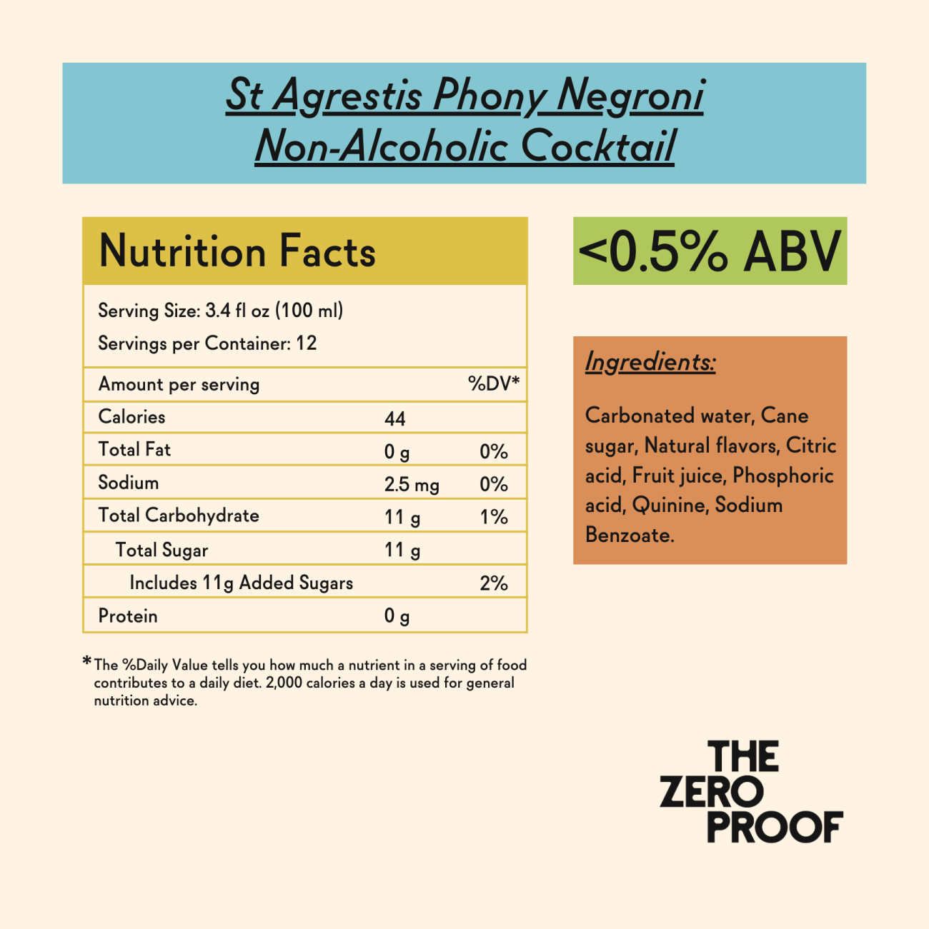 St Agrestis Phony Negroni Non - Alcoholic Cocktail - The Zero Proof