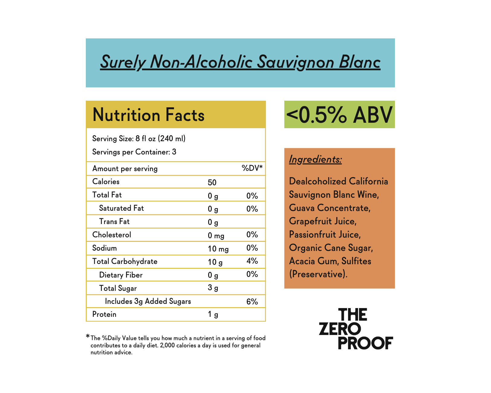 Surely Non - Alcoholic Sauvignon Blanc - The Zero Proof