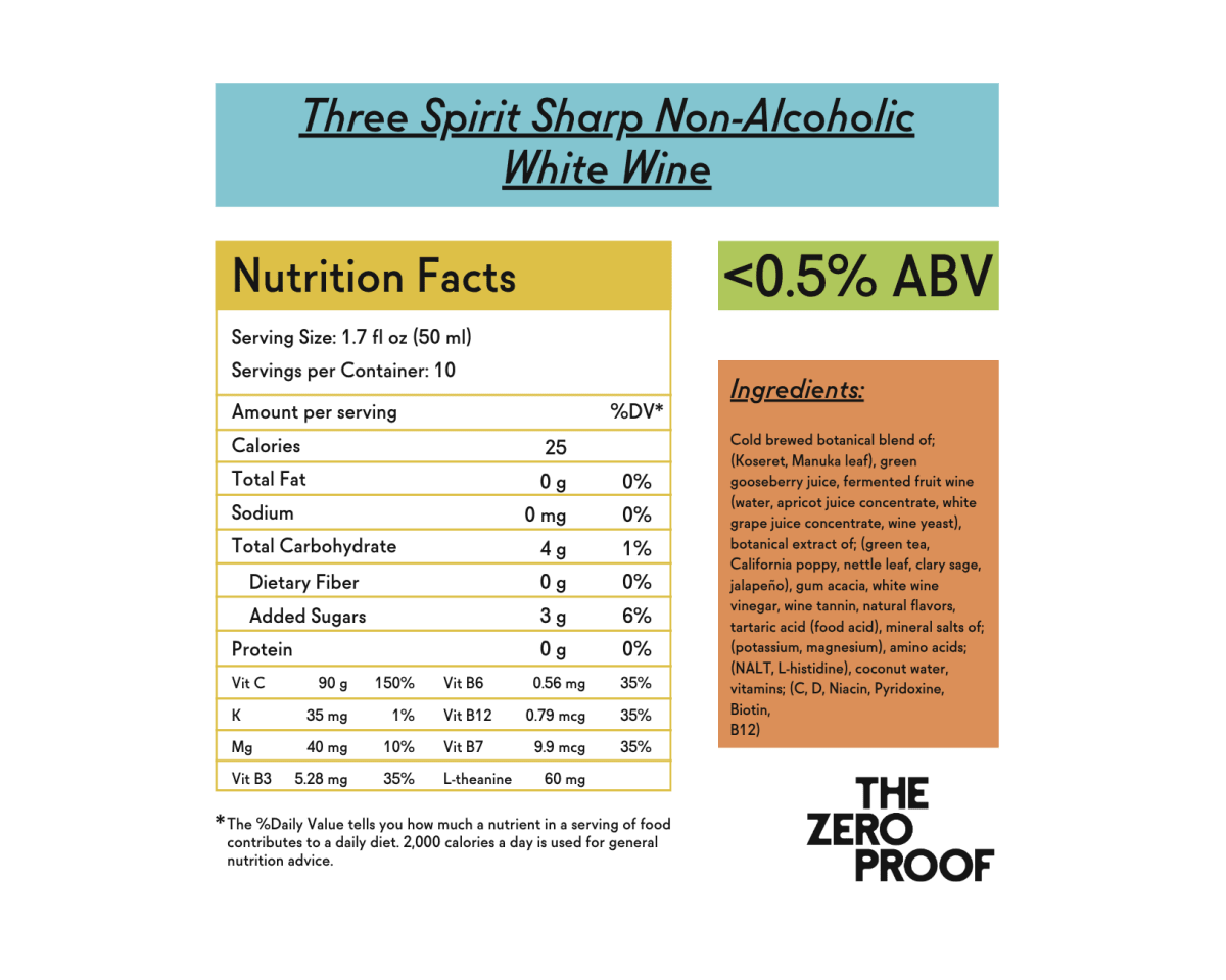 Three Spirit Sharp Non - Alcoholic White Wine - The Zero Proof