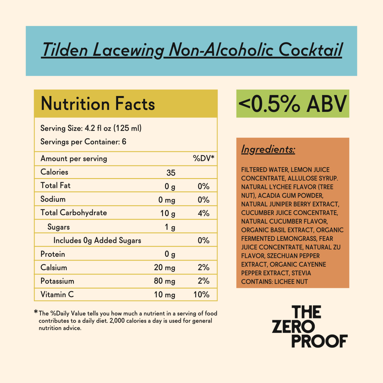 Tilden Lacewing Non - Alcoholic Cocktail - The Zero Proof