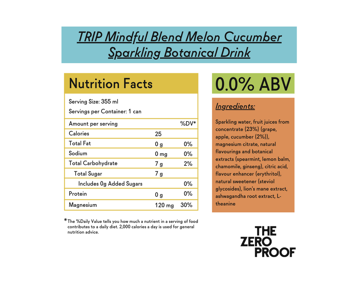 TRIP Mindful Blend Non-Alcoholic Cocktail - Melon Cucumber