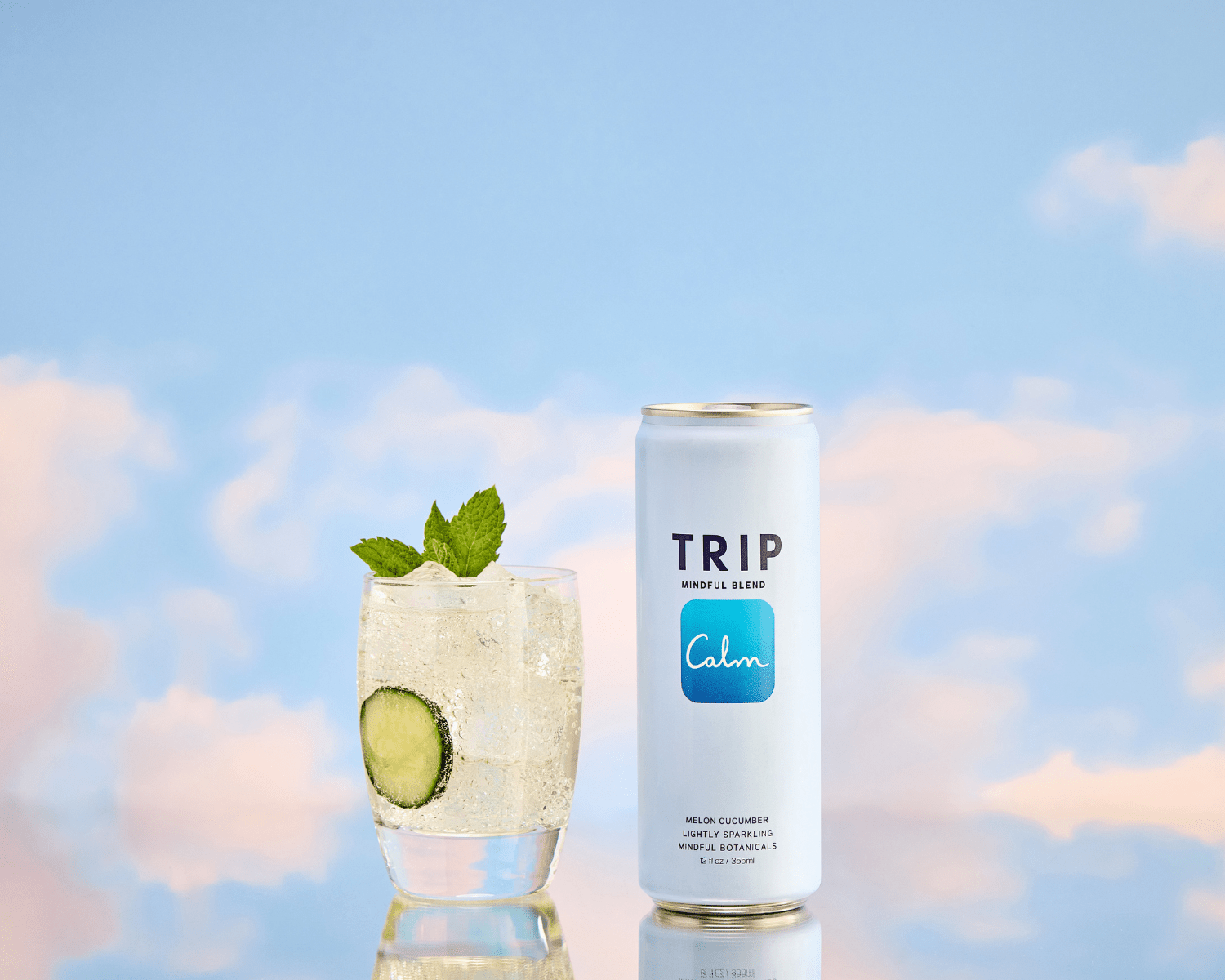 TRIP Mindful Blend Melon Cucumber Sparkling Botanical Drink - The Zero Proof