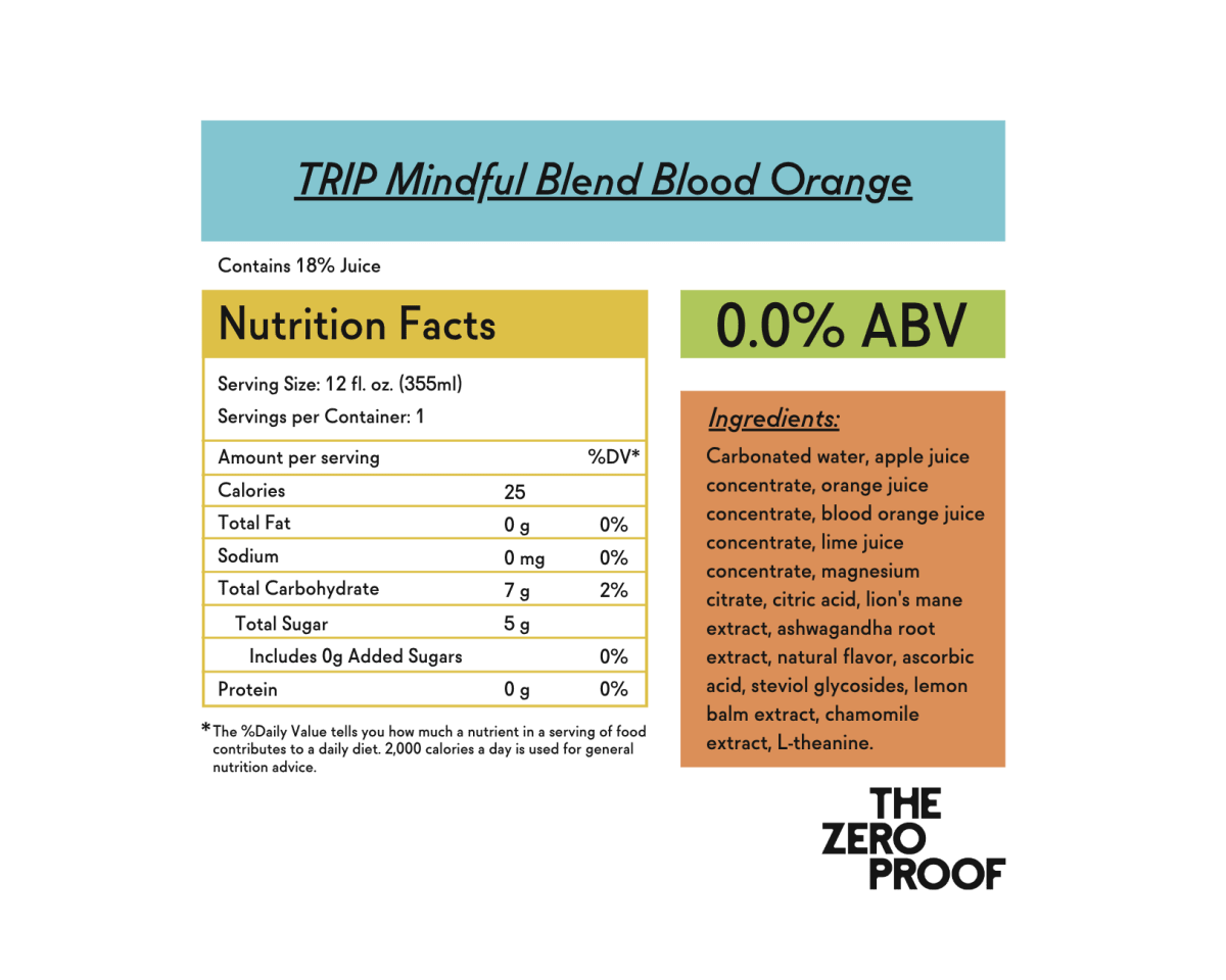 TRIP Mindful Blend Non-Alcoholic Cocktail - Blood Orange - The Zero Proof