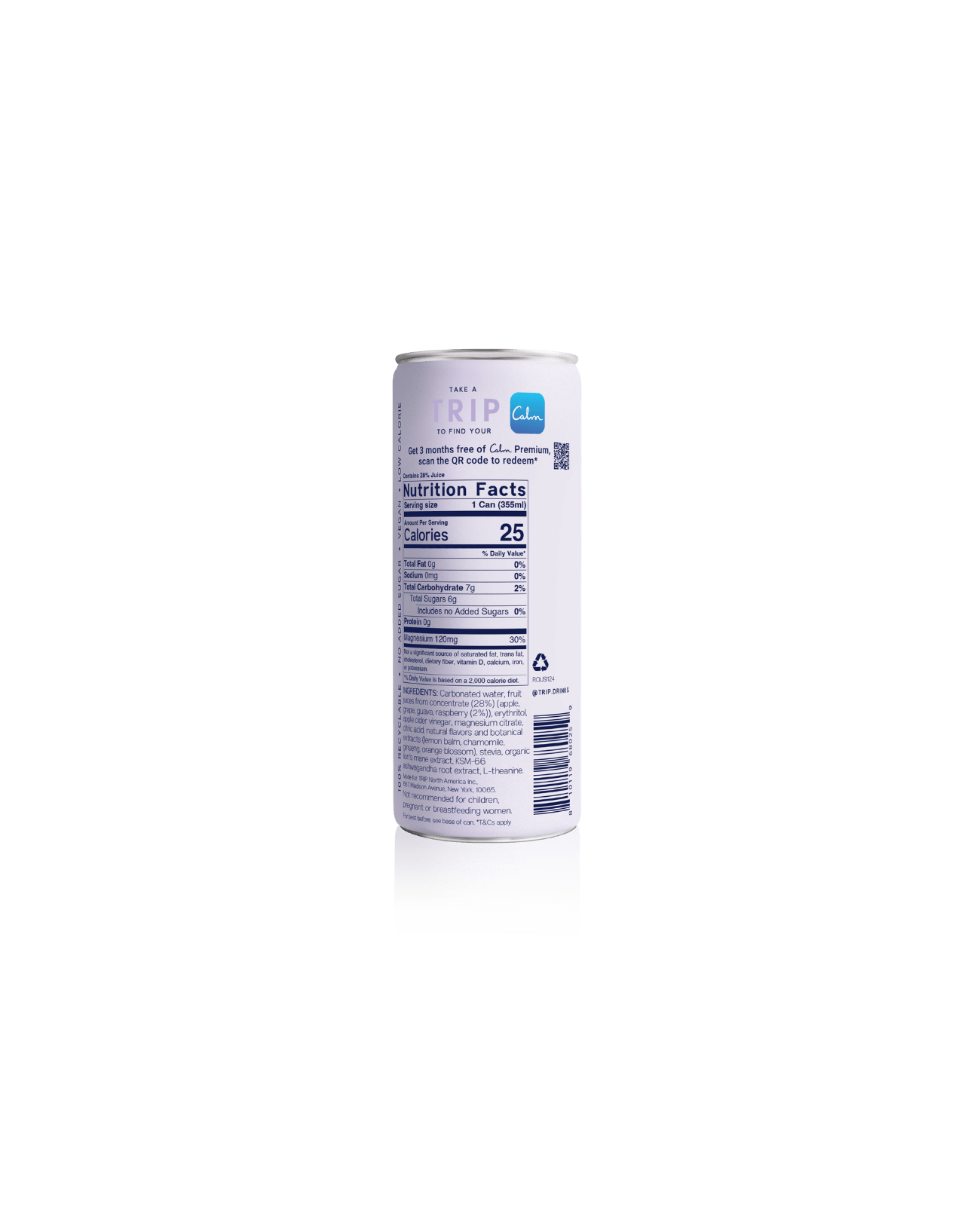 TRIP Mindful Blend Raspberry Orange Blossom Sparkling Botanical Drink - The Zero Proof