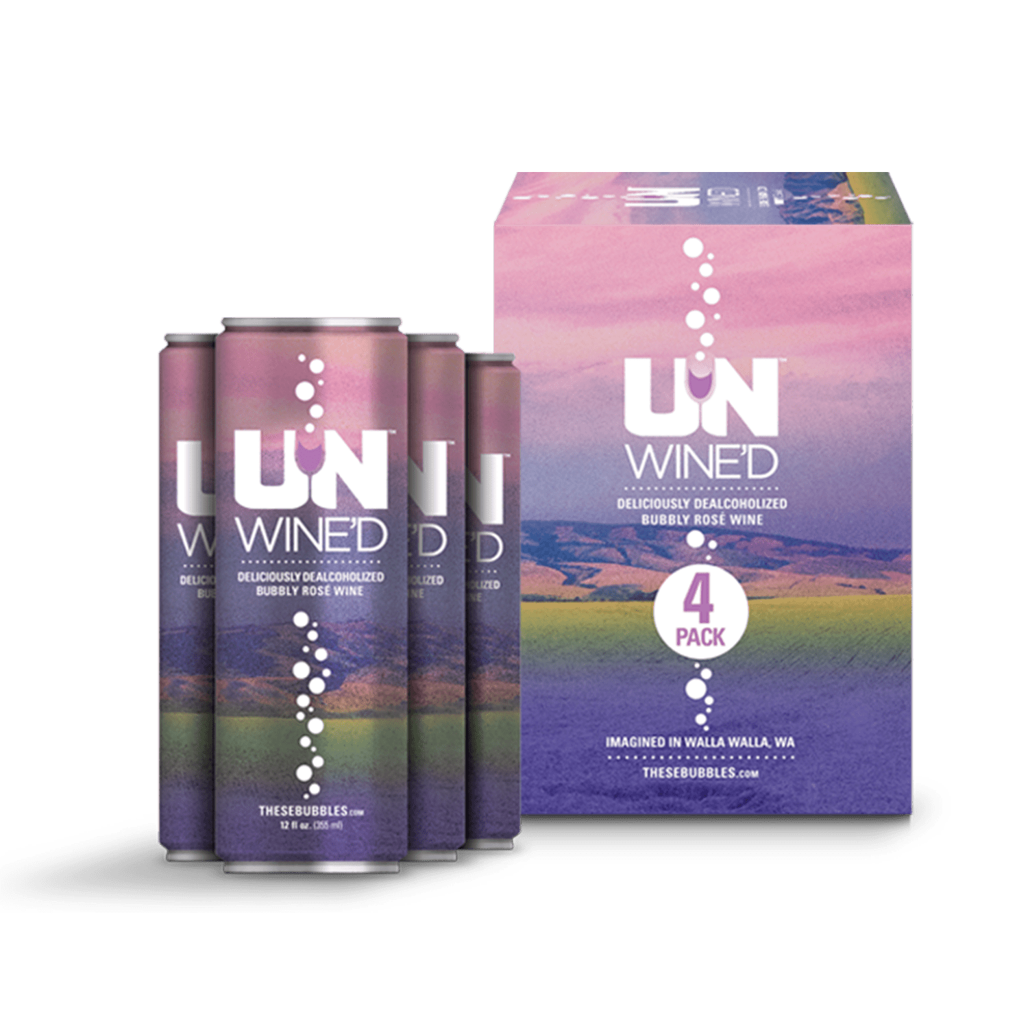 UNWINE’D Non-Alcoholic Bubbly Rosé (4-Pack)