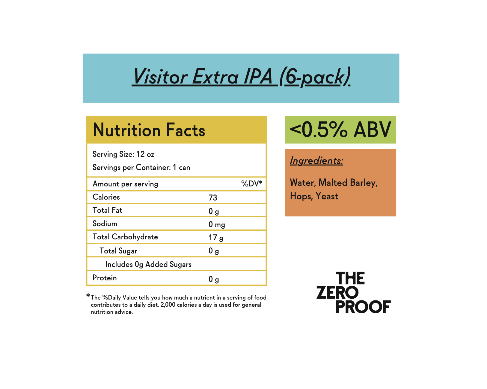 Visitor Extra IPA Non - Alcoholic Beer - The Zero Proof