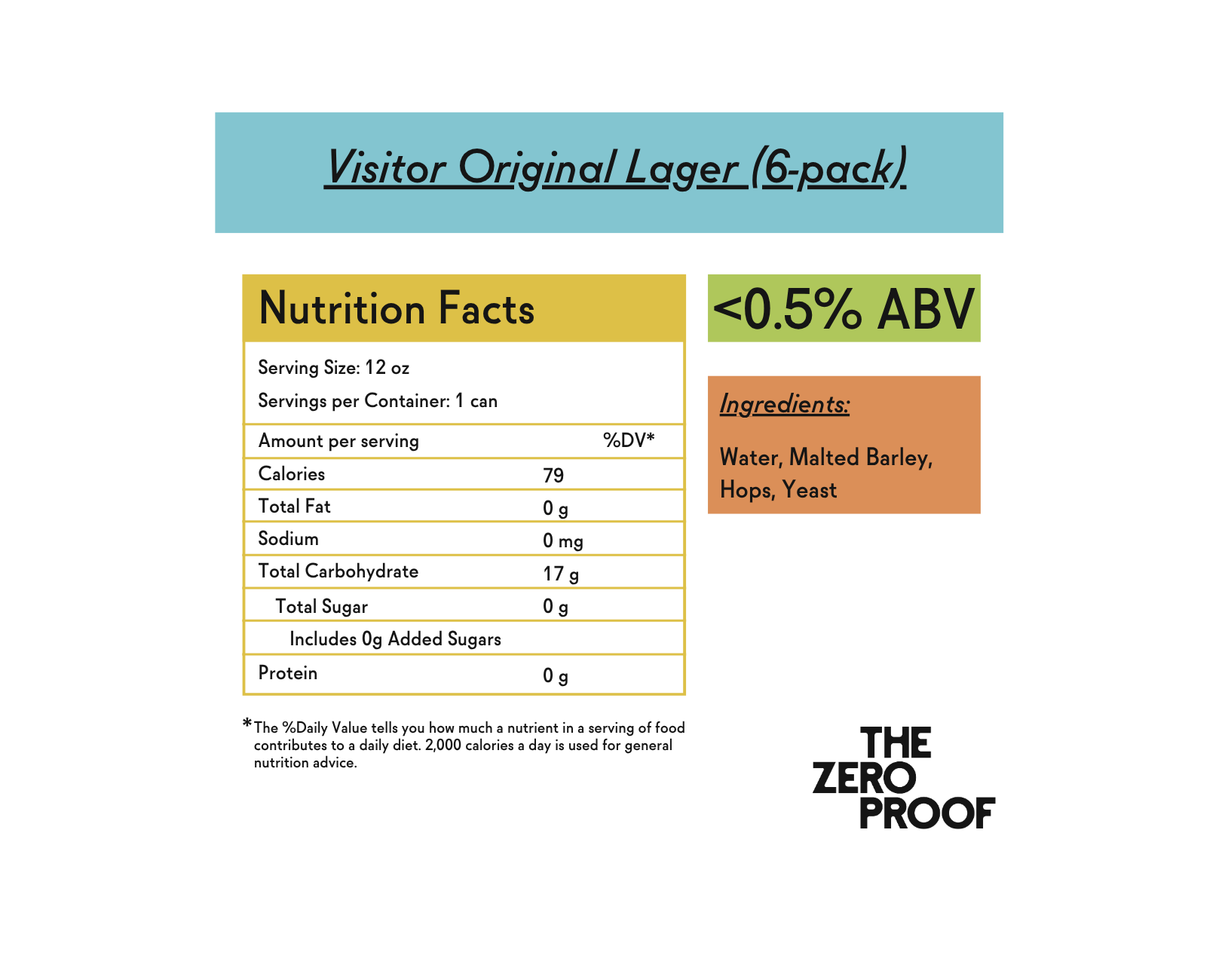 Visitor Original Lager Non - Alcoholic Beer - The Zero Proof