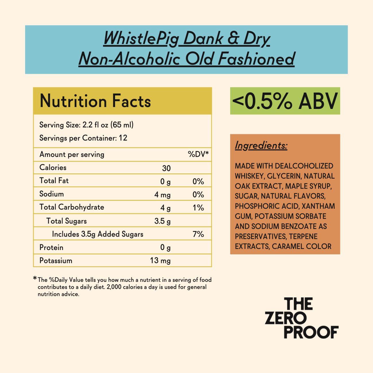 WhistlePig Dank & Dry Non - Alcoholic Old Fashioned (750ml) - The Zero Proof