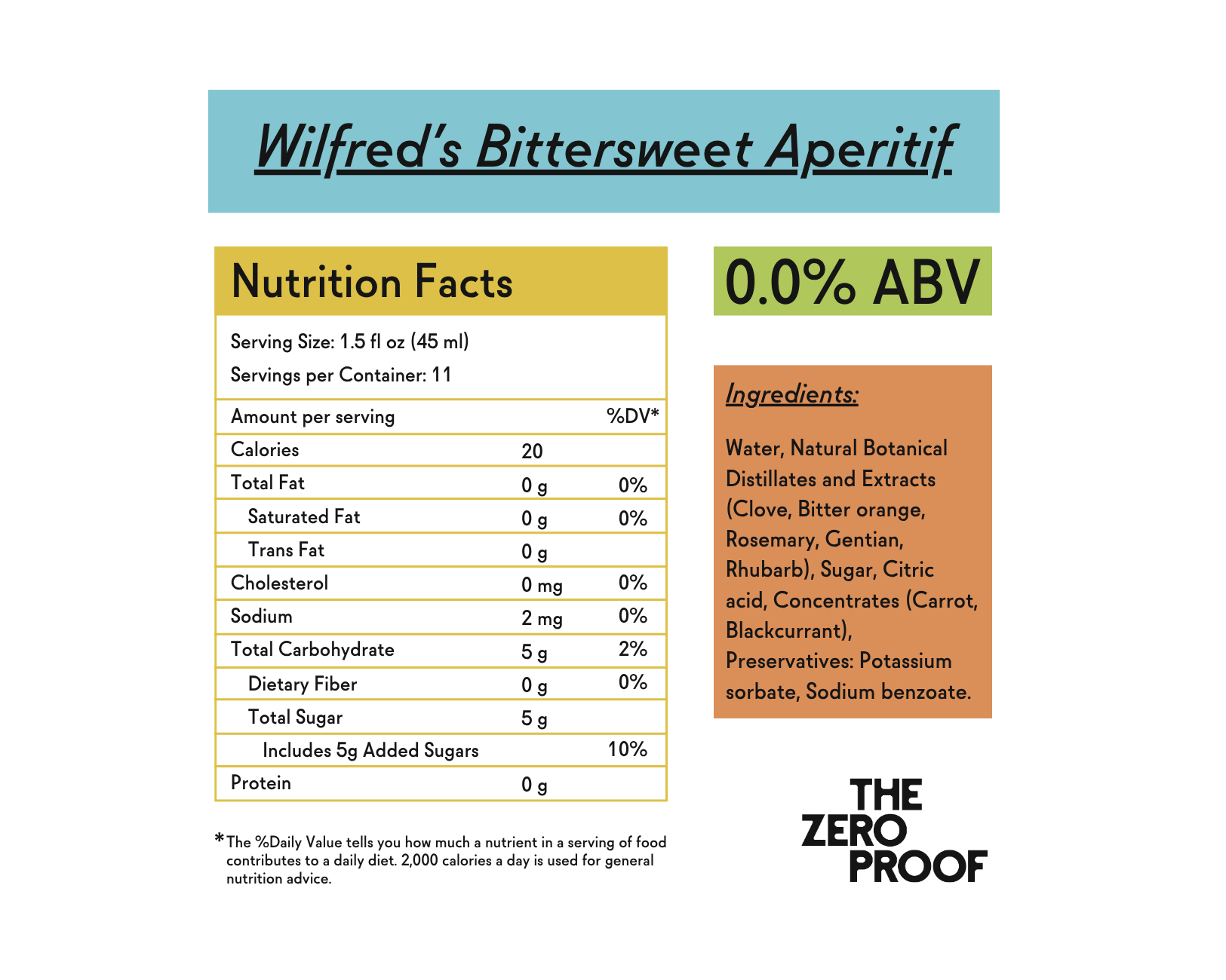 Wilfred’s Bittersweet Non - Alcoholic Aperitif - The Zero Proof