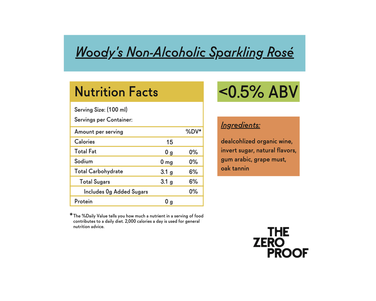Woody's Non-Alcoholic Sparkling Rose - Mini