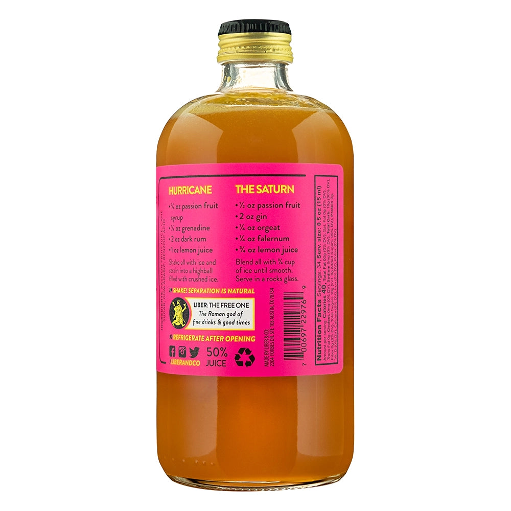 Liber & Co. Tropical Passion Fruit Syrup 9.5 oz - zero-proof-shop
