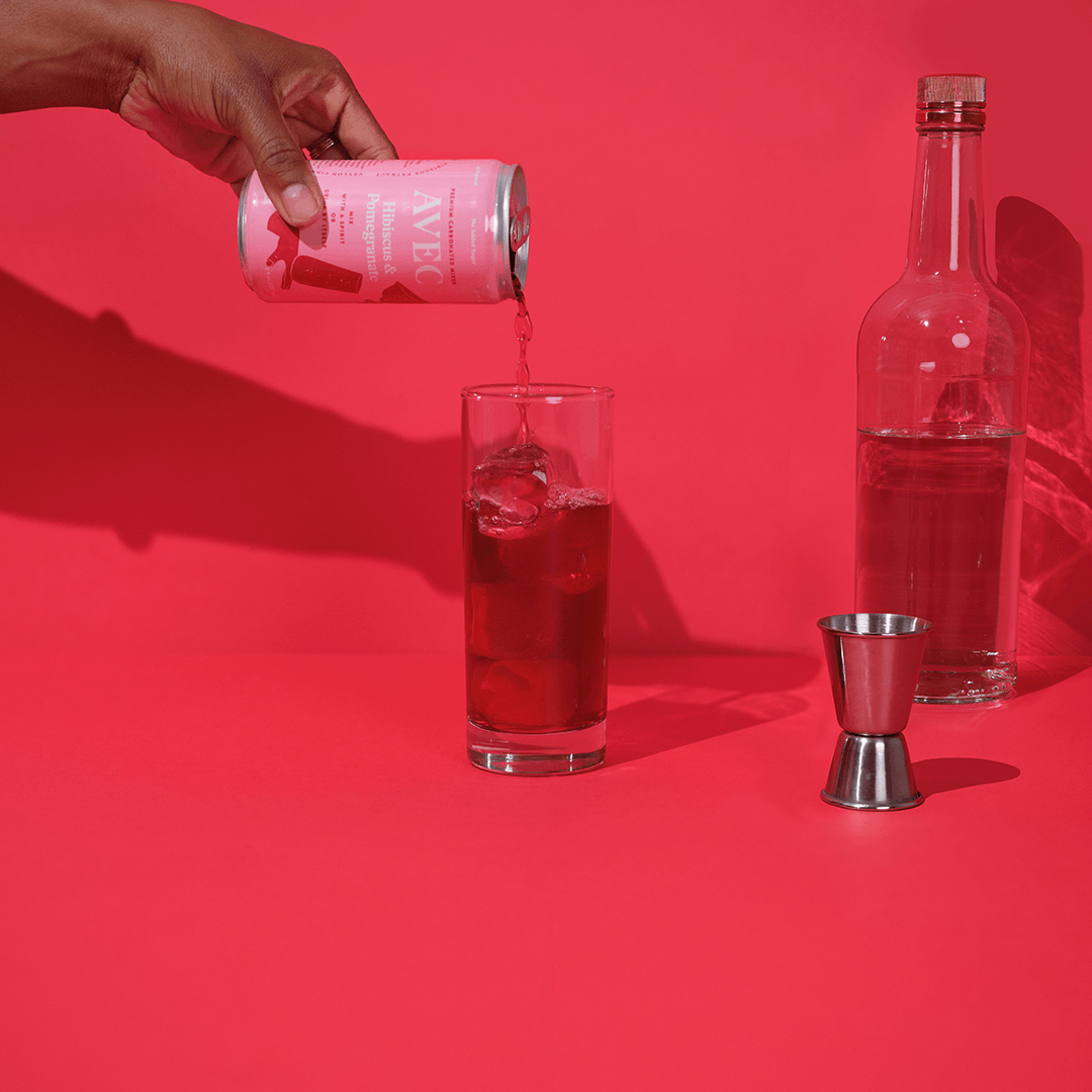 Avec Hibiscus Pomegranate Sparkling Mixer (4-pack) - zero-proof-shop