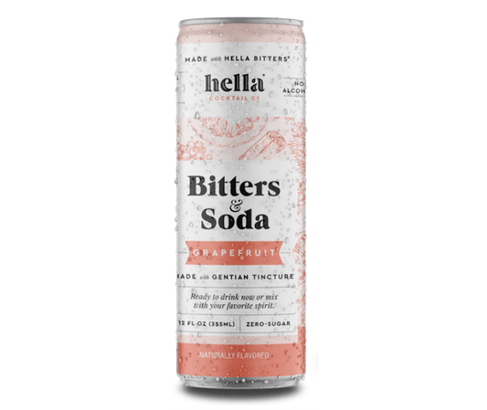 Hella Bitters and Soda Grapefruit (4-pack) - zero-proof-shop