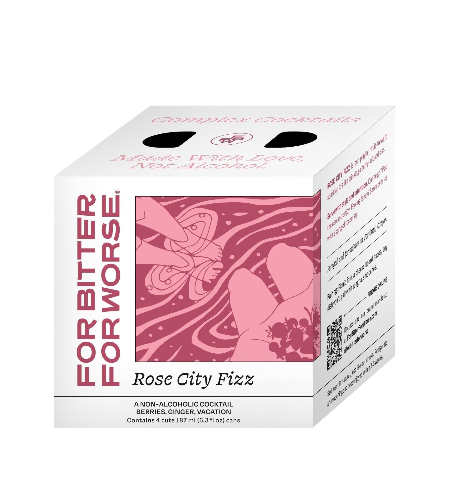 For Bitter For Worse Rose City Fizz Non - Alcoholic Cocktail (4 - Pack) - The Zero Proof