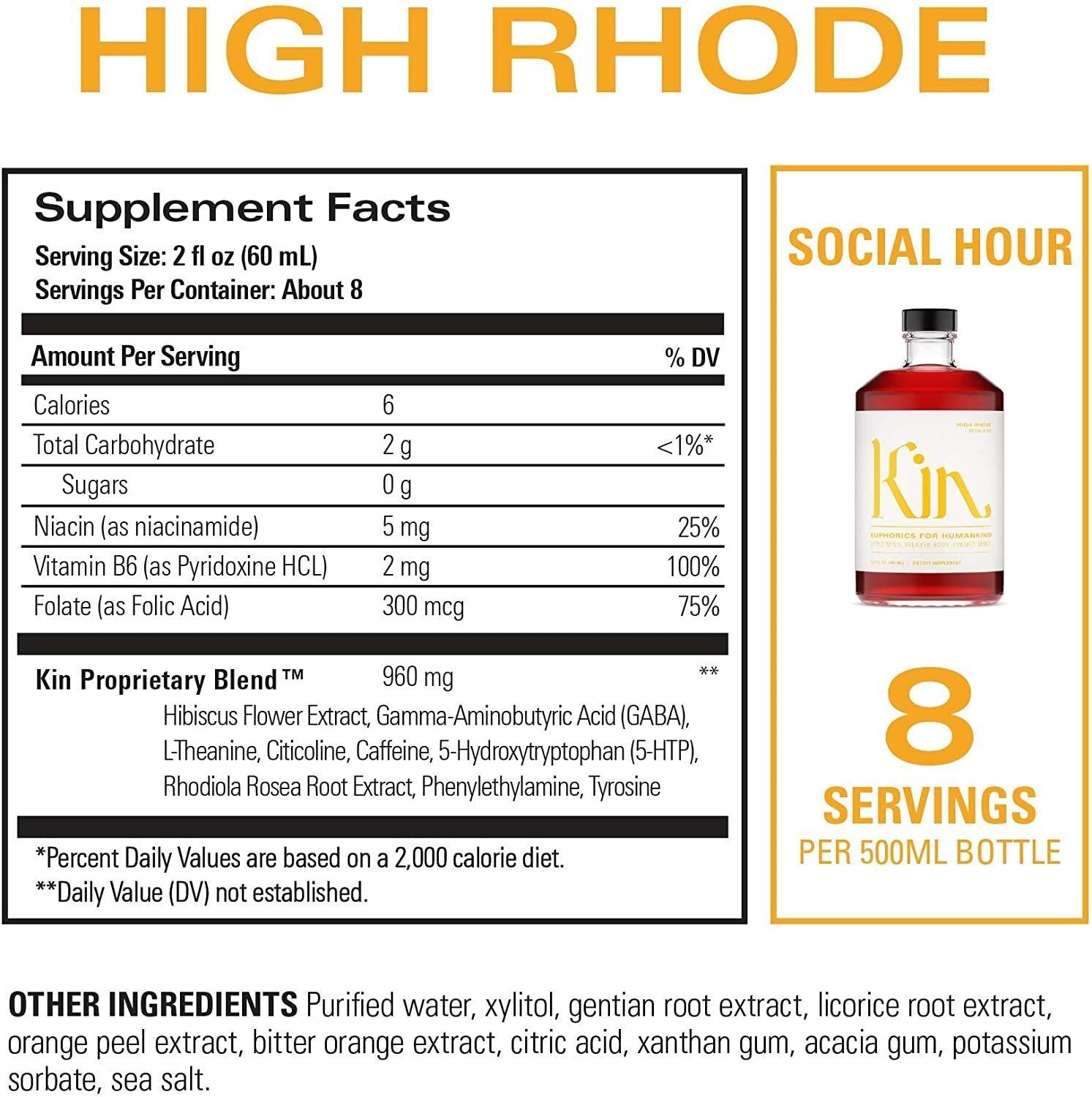 Kin Euphorics High Rhode Adaptogenic Spirit - The Zero Proof